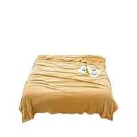 llavid couverture couverture d'hiver simple couverture rectangle À double côté alimentation rectangle-couleur de chameau-150x200cm