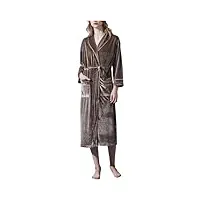 xnasu womens velvet peignoir, châle col kimono robes doux spa peignoir chemise de nuit avec poches,curry,one size