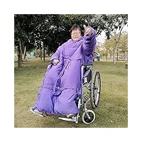 skordo couverture confortable pour fauteuil roulant pour adultes, couverture chaude pour fauteuil roulant, couverture pour fauteuil roulant avec manches, pliable, coupe-vent, housse confortable pou