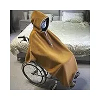 skordo couverture d'hiver épaisse et chaude pour fauteuil roulant, cape coupe-vent pour fauteuil roulant, poncho avec capuche, couverture thermique de voyage doublée en polaire pour la chaleur des