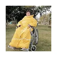 skordo couverture pour fauteuil roulant confortable pour adultes, couverture chaude pour fauteuil roulant, couverture pour fauteuil roulant avec manches, pliable, coupe-vent, housse confortable po