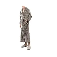 coaser pyjama en molleton de corail gris, peignoir de couple épais et allongé, service à domicile (dl)