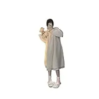 cparts robe d'hiver blanche en velours corail pour femme - pyjama épais en velours (d xxl)
