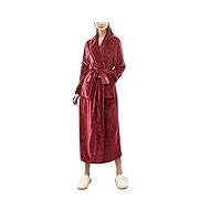 cparts pyjama en molleton de corail rouge, peignoir épais et allongé pour couple, service à domicile (d xl)