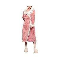 cparts pyjama chaud en dentelle pour femme, robe à manches longues, en velours épais, surdimensionné, automne et hiver (d xl)