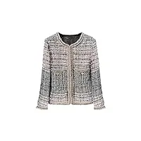 uktzfbctw designer femmes tweed manteau dentelle boucle rétro parfum chaîne métal plaid veste femme manteau outwear, 6532, m