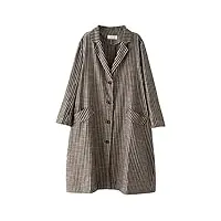 aqqwwer manteaux pour femme loose plaid woolen coat for women lapel slim women's jackets women's autumn coat woman clothing (color : orange, size : m)