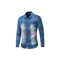 ijnhytg manches longues clothing men cotton shirt men slim fit plaid shirt male long sleeve denim shirt (size : xl)