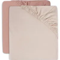 lot de 2 draps housses en coton pale pink/rosewood (60 x 120 cm)