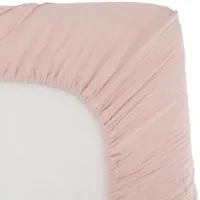 drap housse en gaze de coton vieux rose (70 x 140 cm)