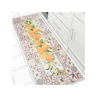 tapis de cuisine vinyle fruito orange 150x200 oeko tex® fait en europe en pvc