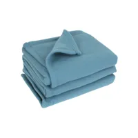 couverture polaire 220x240 cm 100% polyester 350 gm2 teddy bleu lac