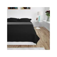 vidaxl couvre-lit à double face matelassé 230 x 260 cm gris et noir 132967