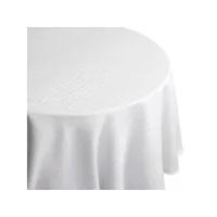 nappe ovale 180x300 cm jacquard 100% polyester lounge blanc