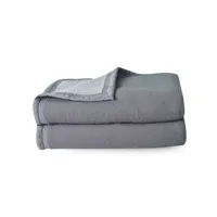 couverture pure laine vierge woolmark 500g/m² volta 240x300 cm gris acier