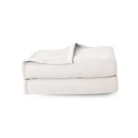 couverture pure laine vierge woolmark 500g/m² volta 240x300 cm blanc naturel