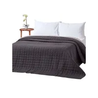 homescapes couvre-lit matelassé bicolore & réversible en coton - noir & gris - 200 x 200 cm sf1106b