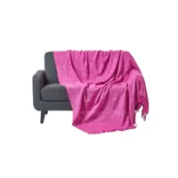 homescapes jeté de lit ou de canapé rose nirvana en coton, 255 x 360 cm sf1245c