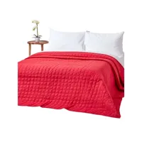 homescapes couvre-lit matelassé bicolore & réversible en coton - rouge & blanc - 150 x 200 cm sf1110a
