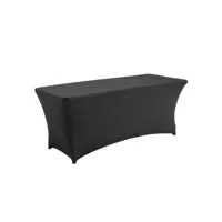 nappe housse noire pour table pliante 180 cm