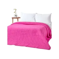 homescapes couvre-lit matelassé bicolore & réversible en coton - fuchsia & rose - 200 x 200 cm sf1109b