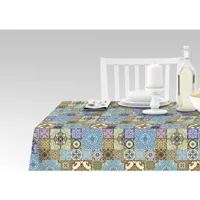 nappe avec impression numérique, 100% made in italy nappe antidérapante pour salle à manger, lavable et antitache, modèle maiolica - re, cm 240x140 8052773018241