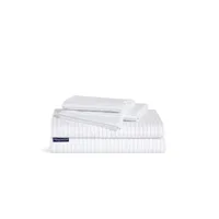 parure de lit - sleepwise soft wonder edition - 135x200 cm - polaire 100 % microfibre -  rayé blanc / gris