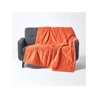 homescapes plaid en velours capitonné orange, 150 x 200 cm sf1955b