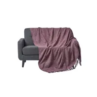 homescapes jeté de lit ou de canapé mauve nirvana en coton, 225 x 255 cm sf1242b
