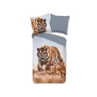 good morning housse de couette tiger 155x220 cm multicolore 432980