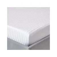 homescapes drap-housse rayé 150 x 200 cm 100% coton égyptien 330 fils coloris blanc bl1242d