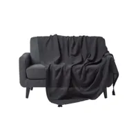 homescapes jeté de lit ou de canapé - rajput - noir - 255 x 360 cm sf1170c