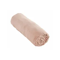 drap housse 140 x 190 x 30 cm double gaze de coton rose - pepa 2