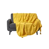 homescapes jeté de lit ou de canapé - rajput - jaune - 255 x 360 cm sf1176c
