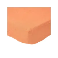 homescapes drap-housse en lin lavé orange - 120 x 190 cm bl1536e