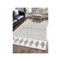 tapis scandinave 120 x 180 cm gris avec rayures azura-41904