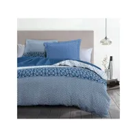 la nuit berbere parure de couette 100% coton - bleu - 220x240 cm