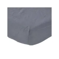 homescapes drap-housse en lin lavé gris - 160 x 200 cm bl1575c
