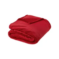 couverture polaire microvelours 220x240 cm velvet rouge lipstick