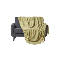 homescapes jeté de lit ou de canapé en tissu chenille vert, 220 x 240 cm sf1218b