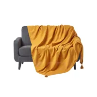 homescapes jeté de lit ou de canapé - rajput - jaune moutarde - 255 x 360 cm sf1703c