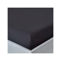 homescapes drap-housse uni 180 x 200 cm 100 % coton égyptien 200 fils coloris noir bl1110d