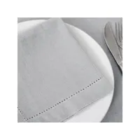 lot de 12 serviettes de table coloris gris clair - dim : l.40 x l.40 cm -pegane- pegane