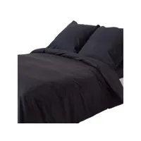 homescapes parure de lit noir 100% coton egyptien 200 fils 240 x 220 cm bl1128g