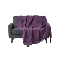 homescapes jeté de lit ou de canapé - rajput - violet - 255 x 360 cm sf1175c