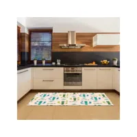 tapis de cuisine, 100% made in italy, tapis antitache avec impression numérique, tapis antidérapant et lavable, modèle ethel, 240x52 cm 8052773389693