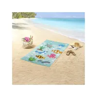 good morning sousmarine serviette de plage - polyester - 75x150 cm - bleu smul100158966