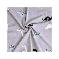 couverture en coton bio- dino - gris couv-tricot-knd-dino-gris