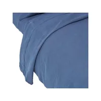 homescapes drap plat en lin lavé bleu marine - 180 x 290 cm bl1565a