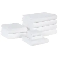lot de 9 serviettes de bain en coton blanc mitiaro 356150